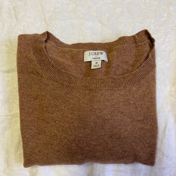 J Crew Women's Camel Teddie Sweater Cotton-Wool Blend Crewneck Pullover Size S - Picture 10 of 12
